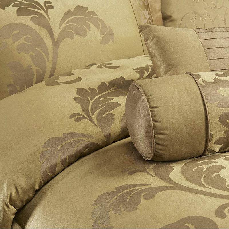 King Size Floral Jacquard Modern 7 hotsell PC Comforter Set